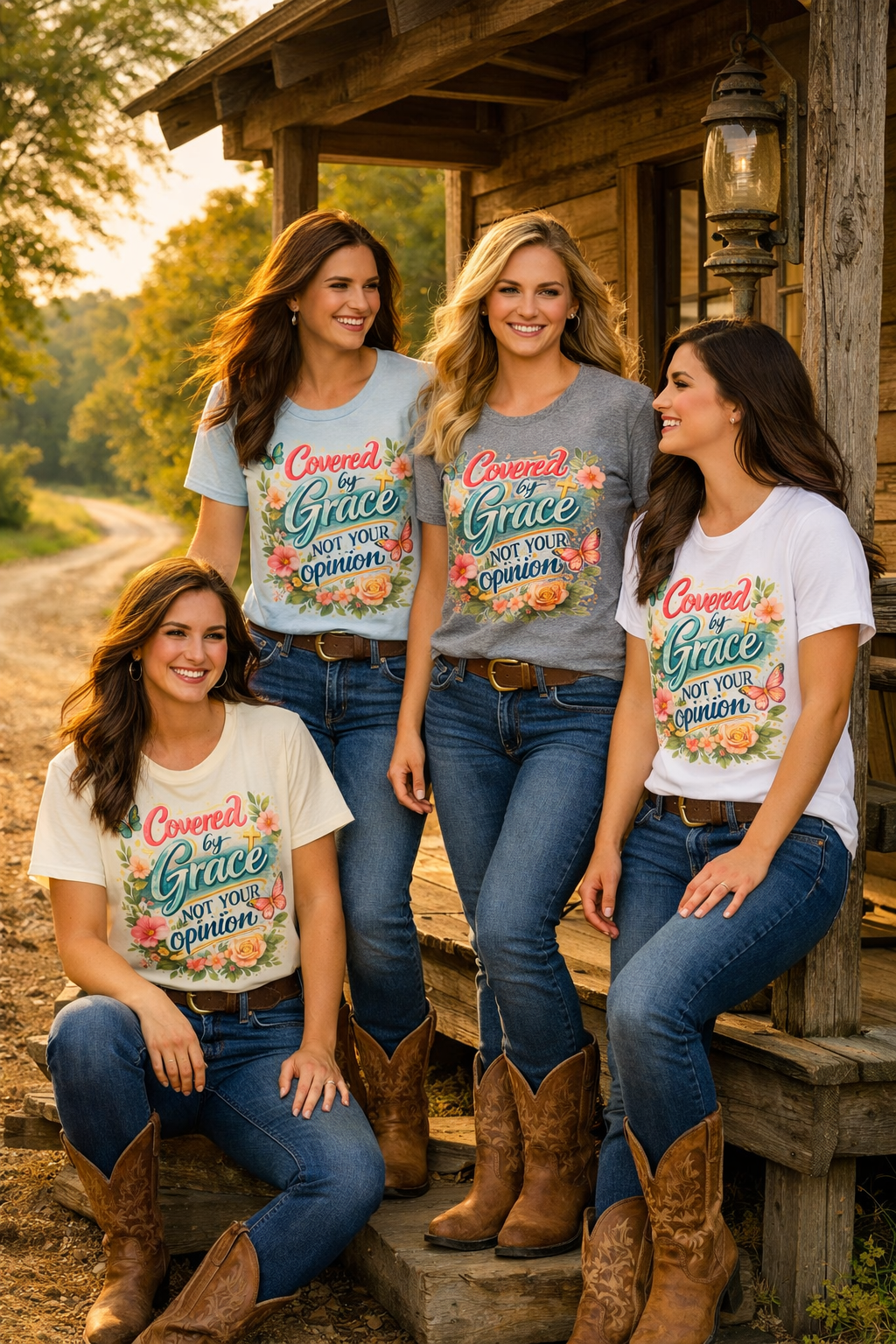 Faith Over Opinions – Covered by Grace Christian T‑Shirt