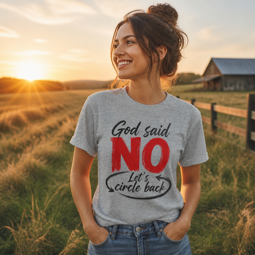 “God Said NO — Let’s Circle Back” Unisex Graphic Tee